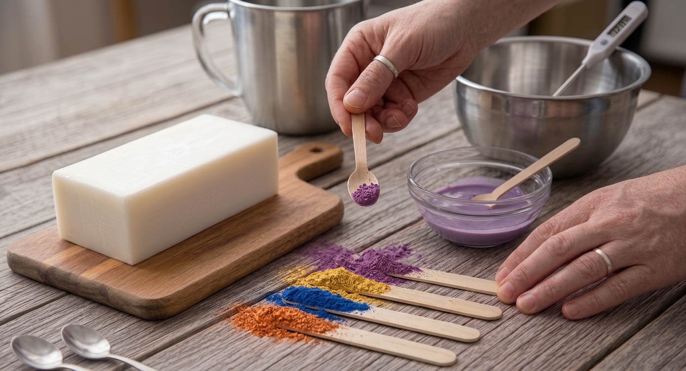 Add colour to the soap